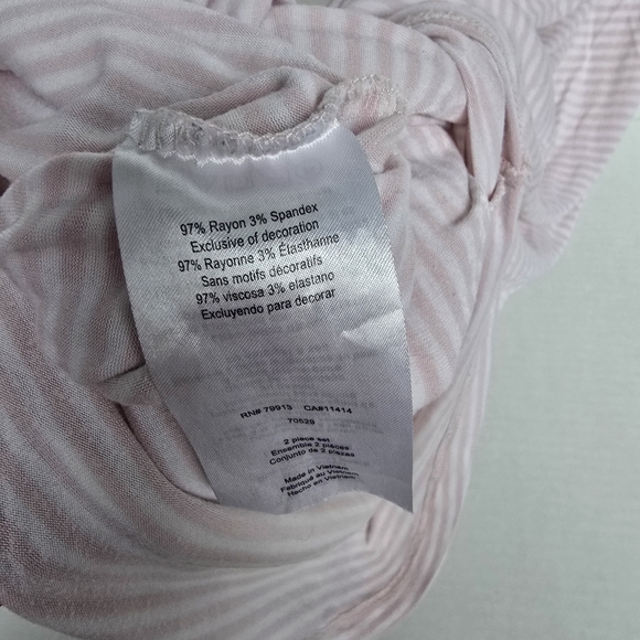 A Pea in the Pod Light Pink Striped Nursing Night Gown Large - Picture 5 of 7